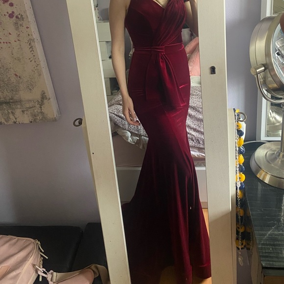 Burgundy Velvet Gown - Picture 5 of 6